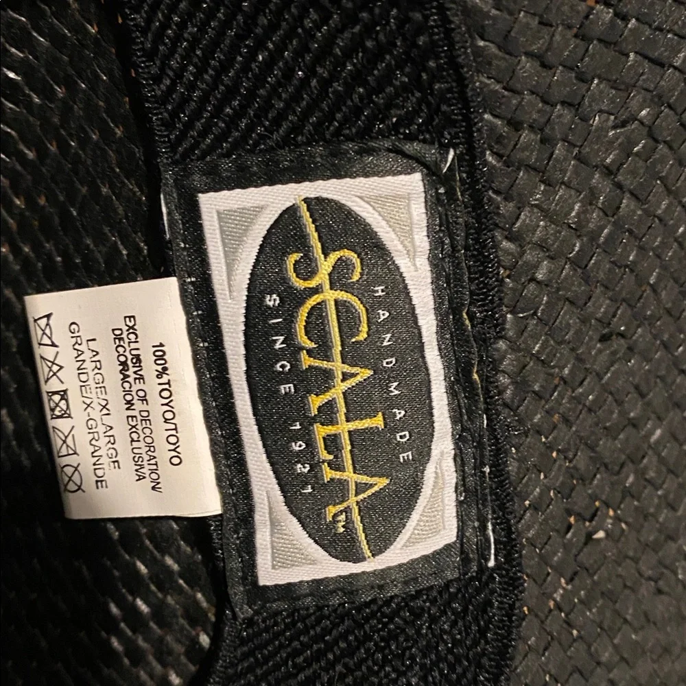 Scala Black Straw Cowboy Hat with Sun Concho